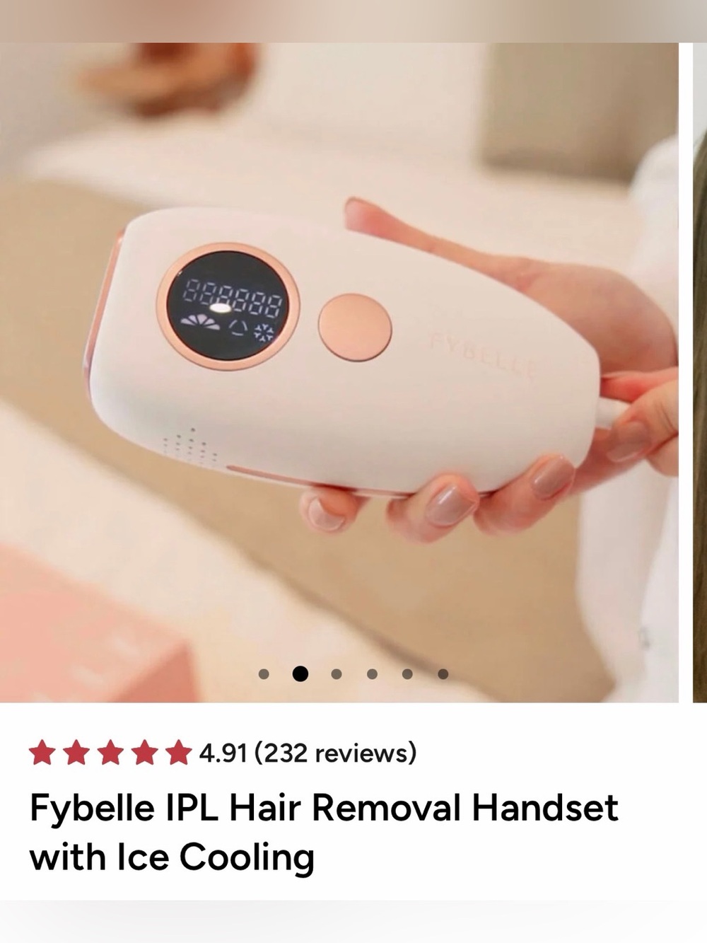 Fybelle IPL Hair Removal Handset with Ice Cooling